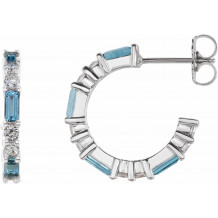 14K White Aquamarine & 1/2 CTW Diamond Earrings - 86789626P