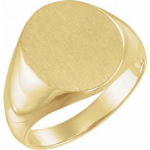 10K Yellow 22x20 mm Oval Signet Ring - 9320113054P