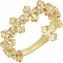14K Yellow .06 CTW Diamond Cross Ring - 123209601P