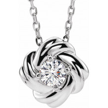 14K White 1/6 CTW Diamond Knot 16-18 Necklace - 86655605P