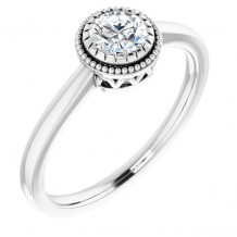 14K White Sapphire April Birthstone Ring - 651609126P