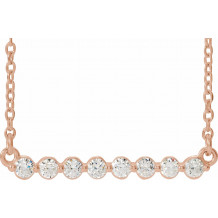 14K Rose 1/4 CTW Diamond Bar 18 Necklace - 86887617P
