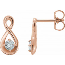 14K Rose 1/5 CTW Diamond Infinity-Inspired Earrings - 86601602P