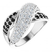 14K White 1 CTW Black & White Diamond Ring - 67332100001P