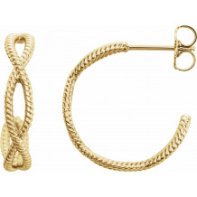 14K Yellow 20x4 mm Rope Hoop Earrings - 86450606P