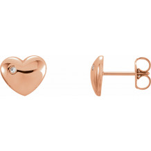 14K Rose .02 CTW Diamond Heart Earrings - 861926007P