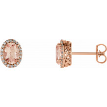 14K Rose Morganite & 1/5 CTW Diamond Earrings - 65151160000P