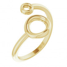 14K Yellow Double Circle Bypass Ring - 51740102P