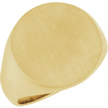 14K Yellow 18 mm Round Signet Ring - 945537393P