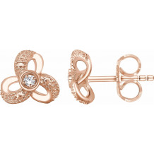14K Rose 1/6 CTW Diamond Knot Earrings - 65305560003P