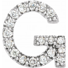 14K White .06 CTW Diamond Single Initial G Earring - 867976030P