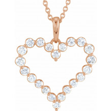 14K Rose 1 CTW Diamond Heart 18 Necklace - 6496060002P