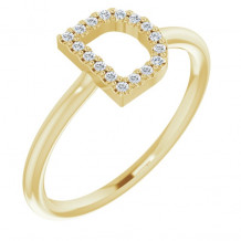 14K Yellow .08 CTW Diamond Initial D Ring - 1238346016P