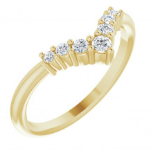 14K Yellow Diamond Graduated V Ring - 720776013P