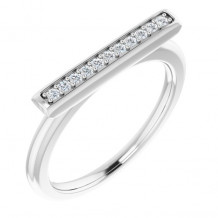 14K White 1/10 CTW Diamond Bar Ring - 65182260001P
