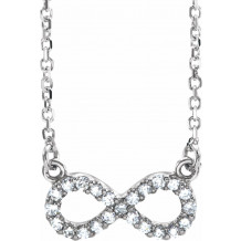 14K White .08 CTW Diamond Infinity-Inspired 16 Necklace - 6707284405P