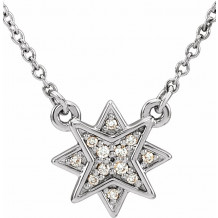 14K White .04 CTW Diamond Star 16-18 Necklace - 86436600P
