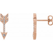 14K Rose 1/6 CTW Diamond Arrow Earrings - 65243560005P