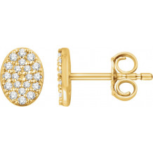 14K Yellow 1/6 CTW Diamond Oval Cluster Earrings - 65183160000P