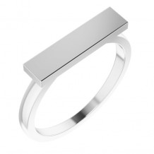 14K White 16x4 mm Rectangle Signet Ring - 51550101P