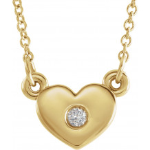 14K Yellow .03 CTW Diamond Heart 16 Necklace - 86335601P