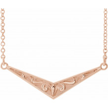 14K Rose Sculptural V 18 Necklace - 86850607P