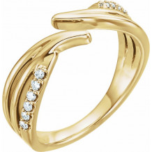 14K Yellow 1/8 CTW Diamond Bypass Ring - 123168601P