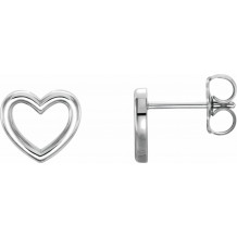 Platinum 8.7x8 mm Heart Earrings - 86328603P