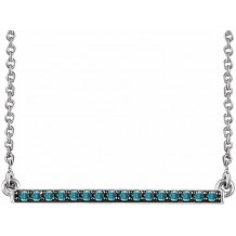 14K White 1/6 CTW Blue Diamond Bar 18 Necklace - 6517386003P
