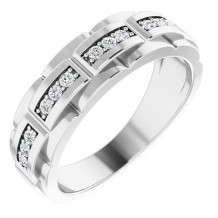 14K White 1/4 CTW Diamond Pattern Ring - 9860601P