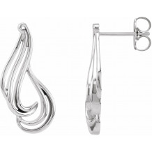 14K White Freeform Earrings - 803936000P