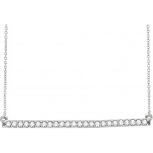 14K White 1/3 CTW Diamond Bar 16-18 Necklace - 65108460004P