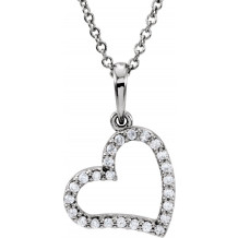 14K White 1/10 CTW Diamond 16 Necklace - 85863101P
