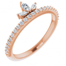 14K Rose 1/3 CTW Diamond Stackable Crown Ring - 123821602P