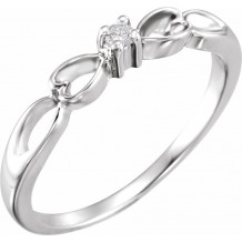 14K White .03 CT Diamond Heart Ring - 60359207595P