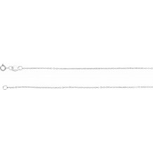14K White 1 mm Diamond-Cut Cable Chain 7 Bracelet - CH123244297P