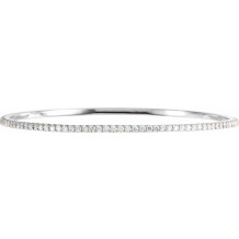 14K White 3 CTW Diamond Stackable Bangle 8 Bracelet - 6733760004P