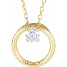 14K Yellow 1/10 CTW Diamond Circle 16-18 Necklace - 86689606P