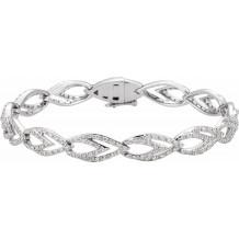 14K White 1 1/3 CTW Diamond Geometric Link Bracelet - 6708360001P