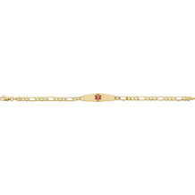 14K Yellow & Red Enamel Medical Identification 7 Bracelet - CH109120498P