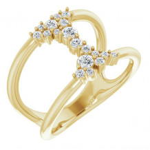 14K Yellow 1/3 CTW Diamond Negative Space Ring - 124050601P