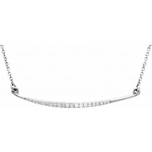 14K White 1/8 CTW Diamond Curved Bar 16 Necklace - 862916000P