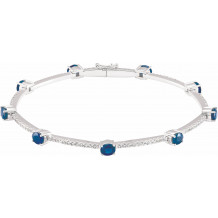 14K White Sapphire & 3/4 CTW Diamond Line Bracelet - 68934278P