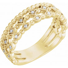 14K Yellow 1/8 CTW Stackable Diamond Ring - 123124601P