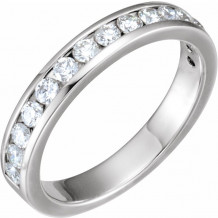 14K White 5/8 CTW Diamond Band for 7.4 & 8.2 mm Round Engagement Ring - 67708125P