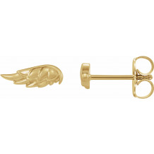 14K Yellow Angel Wing Earrings - 86910601P