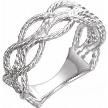 14K White Rope Ring - 51670101P