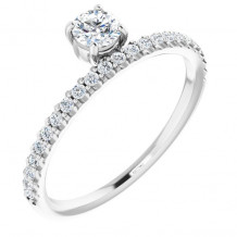 14K White 1/2 CTW Diamond Asymmetrical Stackable Ring - 123287600P