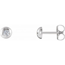 14K White 1/8 CTW Diamond Domed Stud Earrings - 86687600P