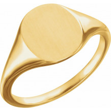 10K Yellow 11x9 mm Oval Signet Ring - 51552106P